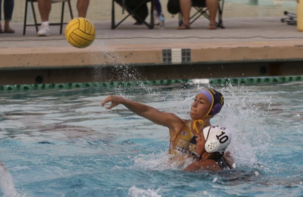 Lemoore's Katelyn Pedersen had five goals in the girls' water polo match against Mt. Whitney Wednesday night. Lemoore lost 9-8.